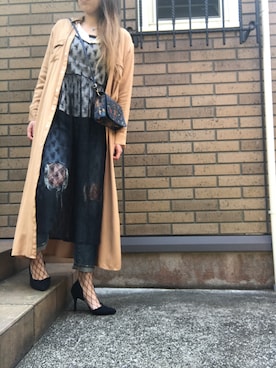 「網タイツ×デニム」｜れいやんさん（レディース・166cm）の春コーディネート