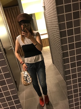 「chapter world（チャプターワールド）のアイテム（バッグ）」を使った、れいやんさん（レディース・166cm）の夏コーディネート