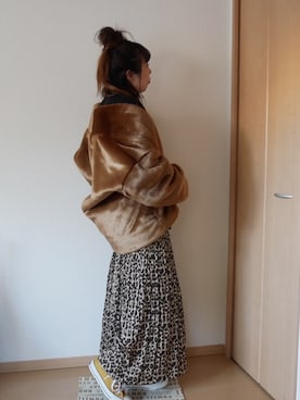 「Ungrid（アングリッド）のアイテム（ノーカラージャケット）」を使った、れいやんさん（レディース・166cm）の冬コーディネート