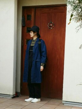 「MHL.（エムエイチエル）のアイテム（オールインワン・サロペット）」を使った、sieluさん（レディース・168cm）の冬コーディネート
