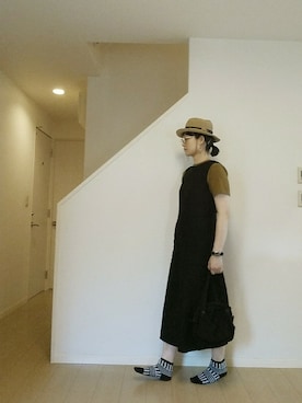 「R&D.M.Co OLDMAN’S TAILOR（オールドマンズテイラー）のアイテム（オールインワン・サロペット）」を使った、sieluさん（レディース・168cm）の夏コーディネート