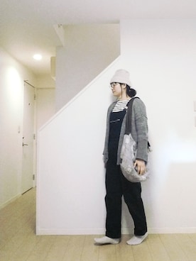 「MHL.（エムエイチエル）のアイテム（オールインワン・サロペット）」を使った、sieluさん（レディース・168cm）の冬コーディネート