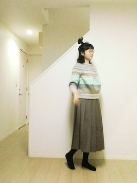 「chambre de charme（シャンブルドゥシャーム）のアイテム（スカート）」を使った、sieluさん（レディース・168cm）の冬コーディネート