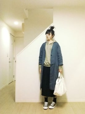 「無印良品（ムジルシリョウヒン）のアイテム（ノーカラージャケット）」を使った、sieluさん（レディース・168cm）の春コーディネート