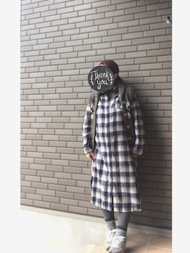 「RETRO GIRL（レトロガール）のアイテム（シャツワンピース）」を使った、arichanさん（レディース・157cm）の冬コーディネート
