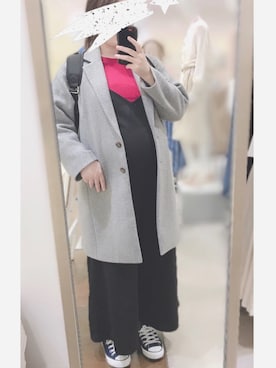 「マタニティコーデ」｜「アイテム（つなぎ/オールインワン）」を使った、arichanさん（レディース・157cm）の冬コーディネート