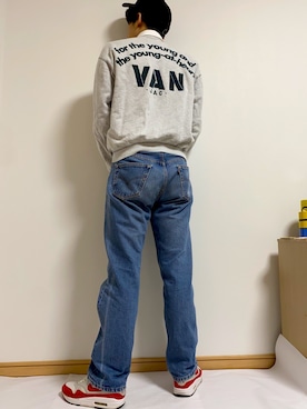 「VAN（バン）のアイテム」を使った、涼吉さん（メンズ・174cm）の秋コーディネート