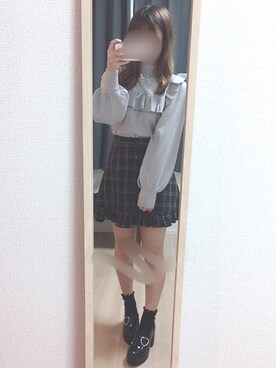 「evelyn（evelyn）のアイテム（スカート、ブラウン系）」を使った、りこぴんさん（レディース・154cm）の冬コーディネート