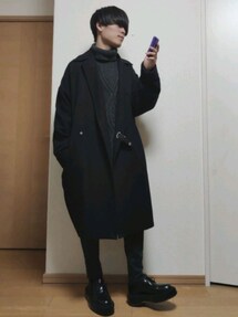 NEON SIGN ネオンサイン Maxi Coat チェスターコート 1 濃紺 NEONSIGN（ネオンサイン）の「NEON SIGN MAXI COAT（その他アウター