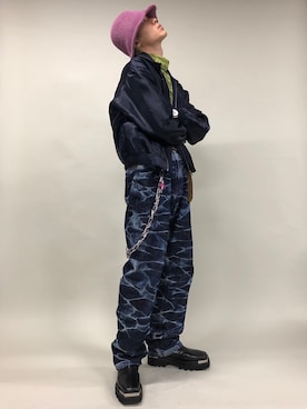 「MARTINE ROSE（マーティンローズ）のアイテム（パンツ）」を使った、ためす君さん（メンズ・171cm）の秋コーディネート