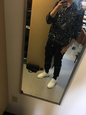 「A BATHING APE（アベイシングエイプ）のアイテム（スタジャン）」を使った、ginさん（メンズ・185cm）の春コーディネート