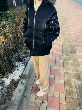 「DAZZLE（ダズル）のアイテム（ジャケット/アウター）」を使った、Yuki酱さん（レディース・168cm）の冬コーディネート