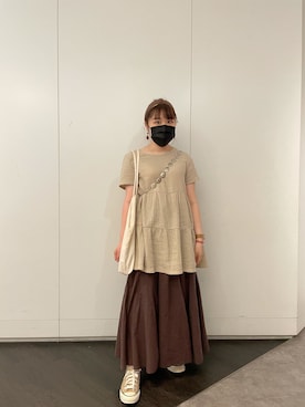 「earthtone」｜YOYO LEEさん（レディース・158cm）の春コーディネート
