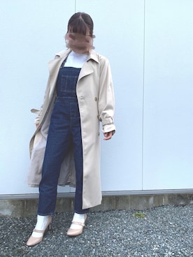 「RETRO GIRL（レトロガール）のアイテム（トレンチコート）」を使った、Sayakaさん（レディース・152cm）の冬コーディネート