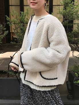 「TODAYFUL（トゥデイフル）のアイテム（ブルゾン）」を使った、NAOKA TASHIMAさん（レディース・162cm）の秋コーディネート