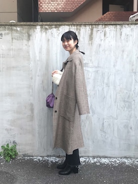 「TODAYFUL（トゥデイフル）のアイテム（ステンカラーコート）」を使った、NAOKA TASHIMAさん（レディース・162cm）の秋コーディネート