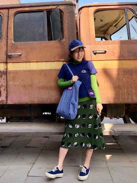 「DOEK（ドゥック）のアイテム」を使った、意思さん（レディース・158cm）の春コーディネート