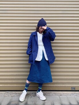 「蓝」｜意思さん（レディース・158cm）の春コーディネート