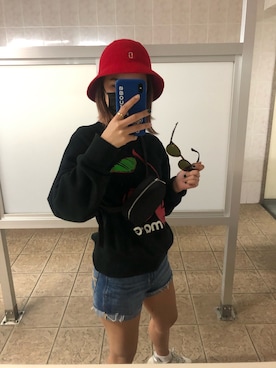 「MARC JACOBS（マークジェイコブス）のアイテム（帽子）」を使った、rinoさん（レディース・160cm）の春コーディネート