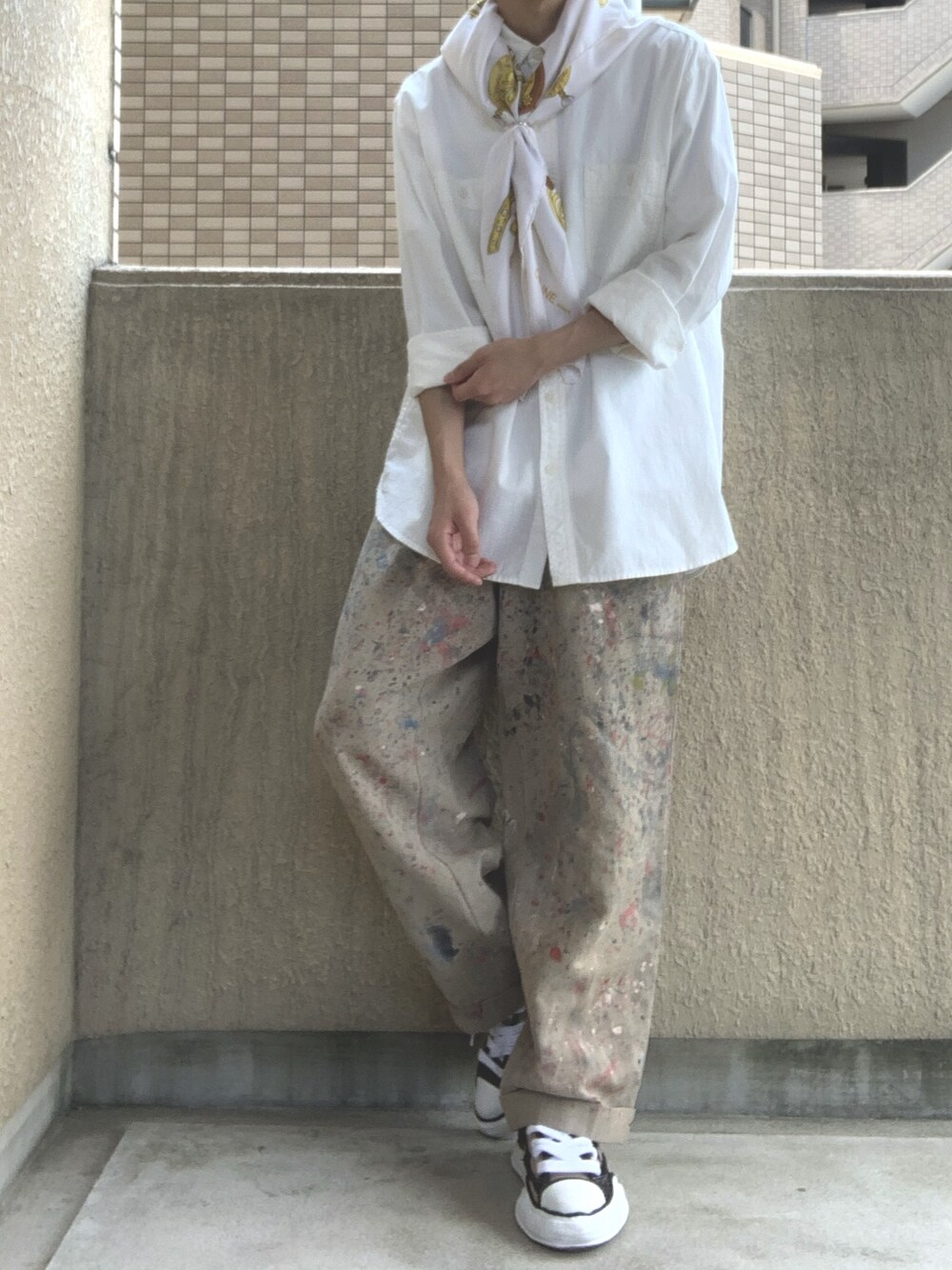 「夏、お洒落さんとつながりたい、休日コーデ、カジュアル、ビンテージ、UNIQLO、古着MIX、古着、シャツスタイル、いいね、save、フォローお願いします🤑」｜「UNIQLOのアイテム（シャツ/ブラウス、ホワイト系）」を使った、すから。さん（メンズ・169cm）の夏コーディネートの1枚目の写真