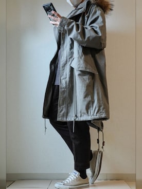 「CASPER JOHN（キャスパージョン）のアイテム（モッズコート）」を使った、⊕φさん/tanakaさん（メンズ・163cm）の秋コーディネート