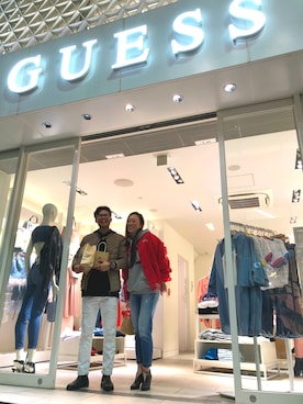 「Guess（ゲス）のアイテム（アナログ腕時計）」を使った、UKARI☆さん（レディース・167cm）の春コーディネート