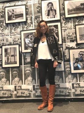 「シンプルおしゃれが好き」｜「アイテム（スタジャン）」を使った、UKARI☆さん（レディース・167cm）の秋コーディネート