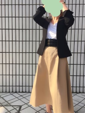 「UNTITLED（アンタイトル）のアイテム（ノーカラージャケット）」を使った、MARIKO.Iさん（レディース・156cm）の春コーディネート