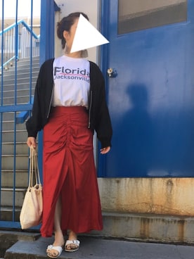 「NOLLEY’S（ノーリーズ）のアイテム（ブルゾン）」を使った、MARIKO.Iさん（レディース・156cm）の春コーディネート