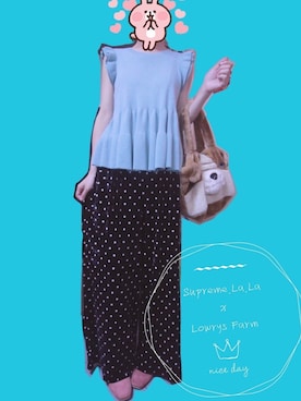 「Supreme.La.La.（シュープリームララ）のアイテム（ニット/セーター）」を使った、Satomi Lamさん（レディース・155cm）の秋コーディネート