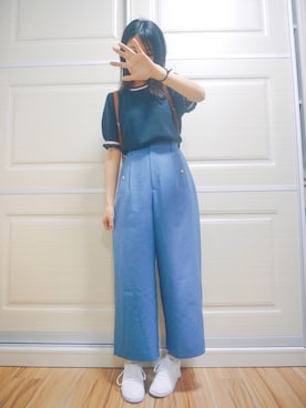 「ゆるゆる」｜「アイテム（その他）」を使った、Satomi Lamさん（レディース・155cm）の春コーディネート