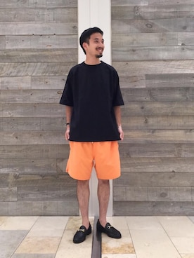 「Saturdays NYC（サタデーズ ニューヨークシティ ）のアイテム（水着/着物・浴衣）」を使った、長田 慧さん（メンズ・170cm）の夏コーディネート