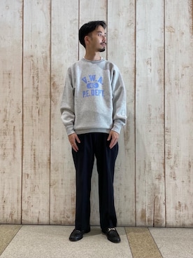 「RECOMMEND  ITEM STYLING」｜「アイテム（スウェット）」を使った、長田 慧さん（メンズ・171cm）の秋コーディネート