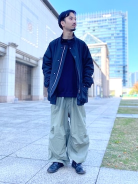 「BEAUTY&YOUTH UNITED ARROWS（ビューティーアンドユースユナイテッドアローズ）のアイテム（その他アウター）」を使った、長田 慧さん（メンズ・171cm）の秋コーディネート