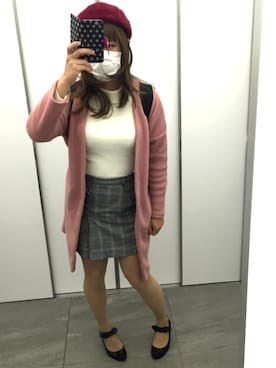「しまむら（シマムラ）のアイテム（ハンチング/ベレー帽）」を使った、淀江みのりさん（メンズ・167cm）の秋コーディネート
