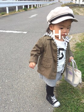 はるるん◡̈さん（キッズ・70cm）の春コーディネート