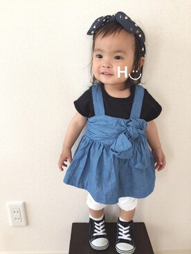 はるるん◡̈さん（キッズ・70cm）の春コーディネート