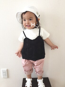 「1歳6ヶ月」｜「アイテム（キャップ）」を使った、はるるん◡̈さん（キッズ・70cm）の春コーディネート