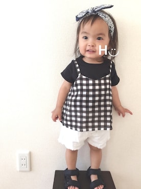 はるるん◡̈さん（キッズ・80cm）の夏コーディネート