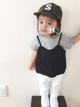 はるるん◡̈さん（キッズ・80cm）の夏コーディネート