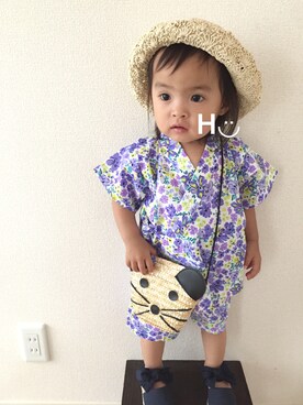 はるるん◡̈さん（キッズ・80cm）の夏コーディネート