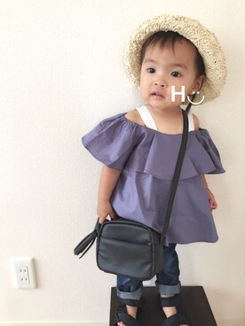 はるるん◡̈さん（キッズ・80cm）の夏コーディネート