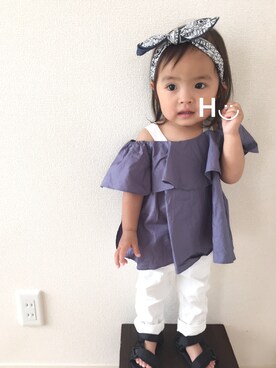 はるるん◡̈さん（キッズ・80cm）の夏コーディネート