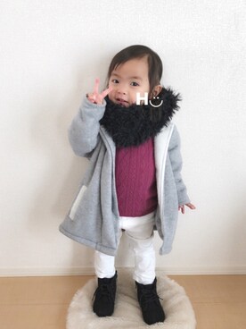 はるるん◡̈さん（キッズ・80cm）の冬コーディネート