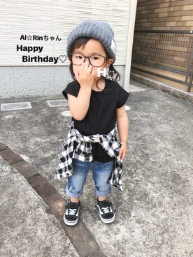はるるん◡̈さん（キッズ・80cm）の春コーディネート