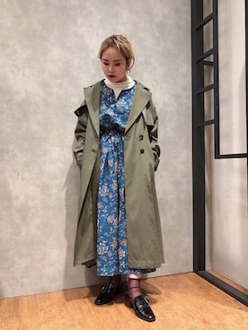 「152cm」｜「アイテム（トレンチコート）」を使った、はせちゃんさん（レディース・152cm）の春コーディネート