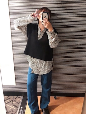 ベストを使った ドットシャツ のレディース人気ファッションコーディネート Wear ベストを使った ドットシャツ のレディース人気ファッションコーディネート Wear