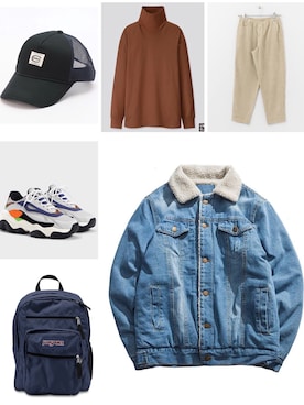 「COWDEN（カウデン）のアイテム」を使った、AKITOさん（メンズ・163cm）の秋コーディネート