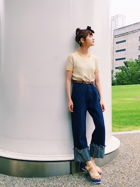 「PAUL&JOE（ポールアンドジョー）のアイテム」を使った、村田倫子さん（レディース・163cm）の夏コーディネート