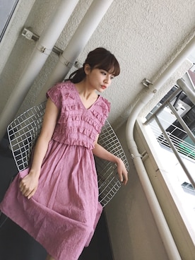 「merry jenny（メリージェニー）のアイテム（ワンピース/ドレス）」を使った、村田倫子さん（レディース・163cm）の秋コーディネート